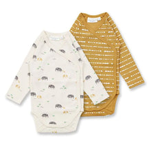 Laden Sie das Bild in den Galerie-Viewer, Baby Langarmbody zum Wickeln Mustard, Ygon von Sense Organics