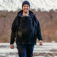 Laden Sie das Bild in den Galerie-Viewer, Softshell-Tragejacke für Männer Allrounder schwarz
