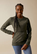Laden Sie das Bild in den Galerie-Viewer, Umstands- und Stillpullover B.Warmer Sweatshirt von boob in Moss green