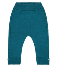 Laden Sie das Bild in den Galerie-Viewer, Schmale Baby-Strickleggings Pablo in Petrol von Sense Organics