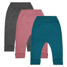 Laden Sie das Bild in den Galerie-Viewer, Schmale Baby-Strickleggings Pablo in Petrol von Sense Organics