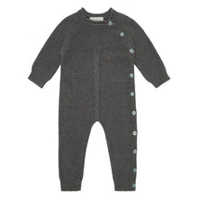 Laden Sie das Bild in den Galerie-Viewer, Baby Bio Strickoverall Yaci in dunkelgrau von Sense Organics