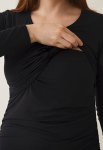 Bodycon-Umstandskleid mit Stillfunktion von boob in black