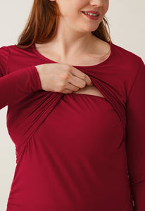 Bodycon-Umstandskleid mit Stillfunktion von boob in Dark raspberry
