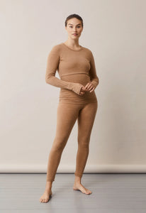 Once-on-never-off Merinowolle Leggings von boob brown melange