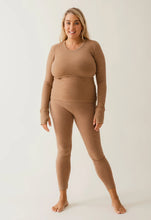 Laden Sie das Bild in den Galerie-Viewer, Once-on-never-off Merinowolle Leggings von boob brown melange