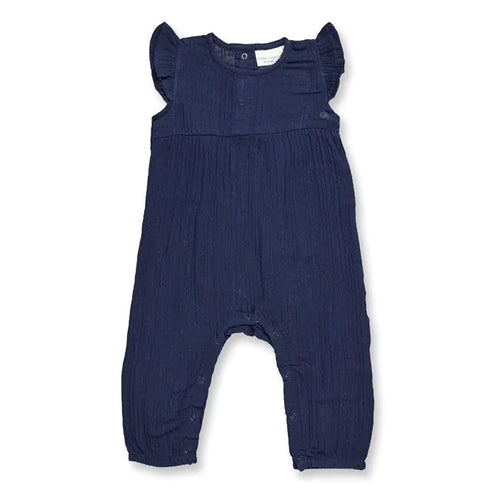 Baby Overall aus Musselin Marli in navy von Sense Organics