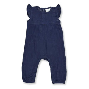 Baby Overall aus Musselin Marli in navy von Sense Organics