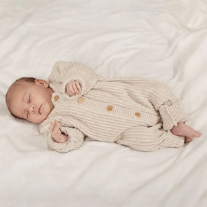 Baby Strickstrampler MANI von Sense Organics oatmeal/beige