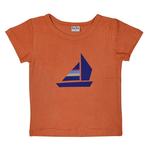Frottee-Shirt mit Bootprint von baba Kidswear