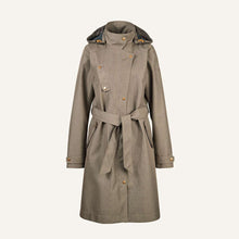 Laden Sie das Bild in den Galerie-Viewer, Finside TARIA Trenchcoat mit abnehmbarer Kapuze - Zip in Außenjacke, timber wolf