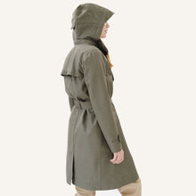 Laden Sie das Bild in den Galerie-Viewer, Finside TARIA Trenchcoat mit abnehmbarer Kapuze - Zip in Außenjacke, timber wolf