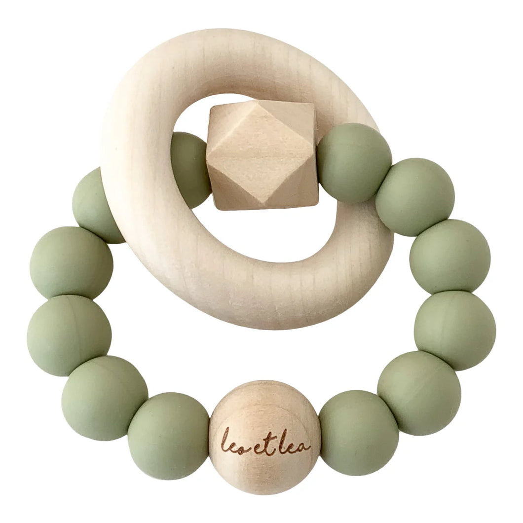 Hexa Baby Teether, Olive von leo et lea Beissring