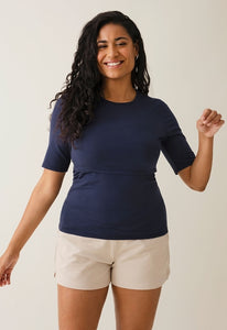 Umstands- und Stillshirt Classic von boob mit halblangem Arm, navy