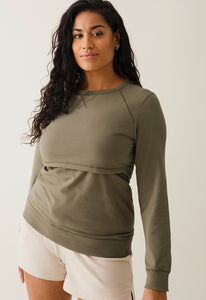 Umstands- und Stillpullover B.Warmer Sweatshirt von boob in Khaki