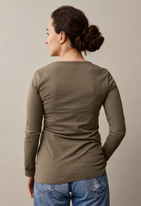 Umstands- und Stillshirt Classic von boob in khaki, langarm