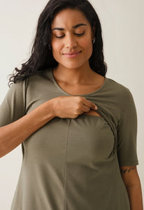 Umstands- und Stillkleid A-Linie in green khaki von boob