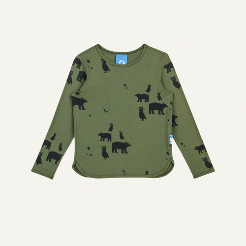 JUHANNUS Jersey Longesleeve mit Tierprint von finkid in bronze green