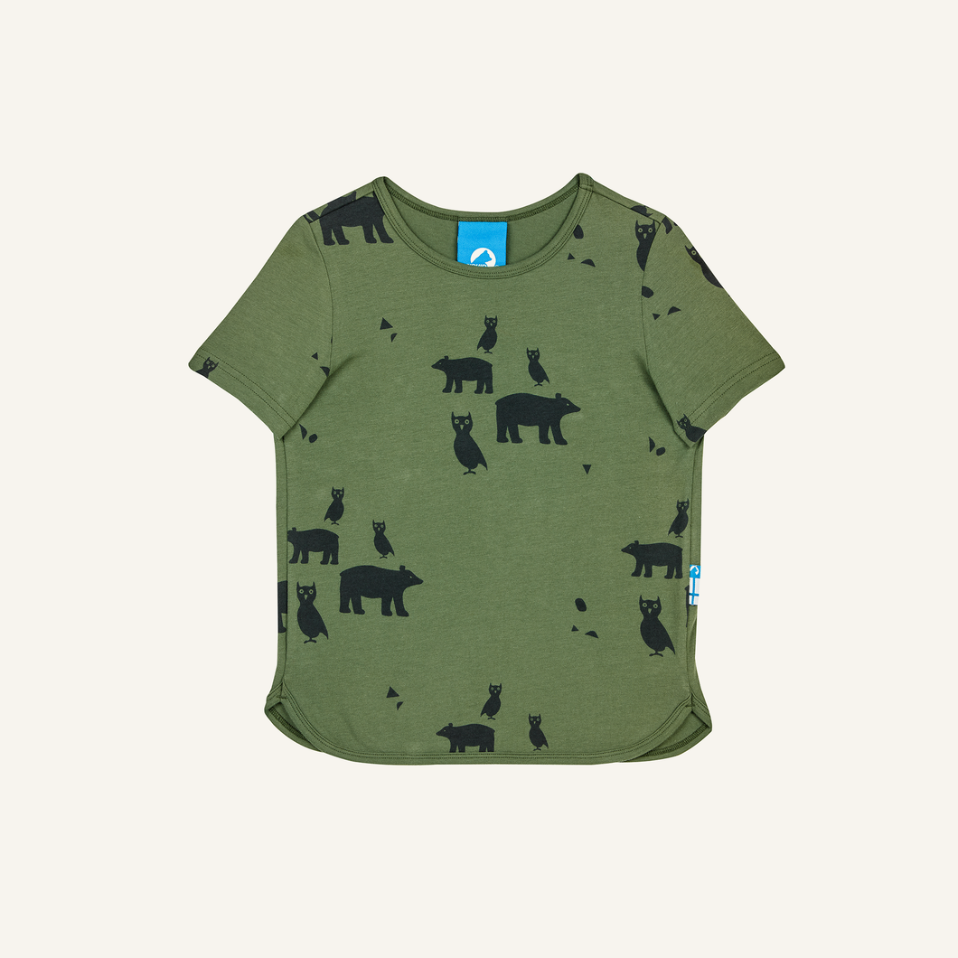 ILTA Jersey Kurzarmshirt mit Tierprint von finkid in bronze green