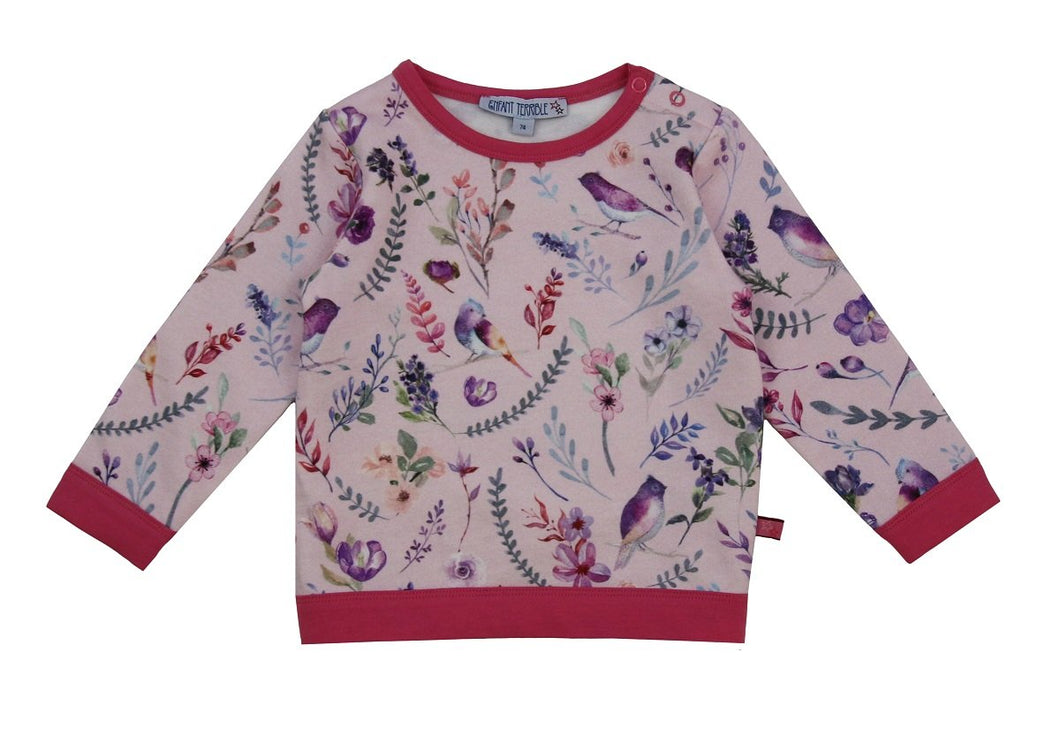 Baby Sweatshirt mit Blumendruck in hellrosé-soft pink von Enfant Terrible