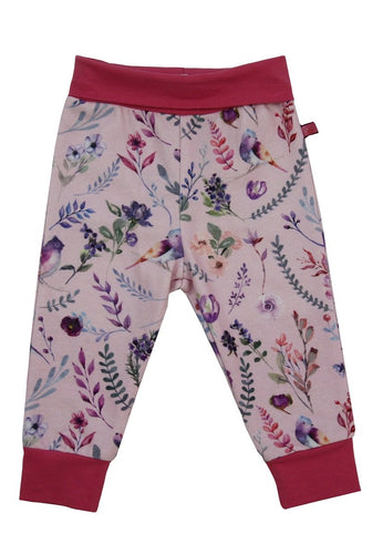 Baby Sweathose mit Blumendruck in rosé-soft pink von Enfant Terrible