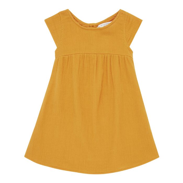 Baby Sommerkleid aus Musselin Neela in orange von Sense Organics