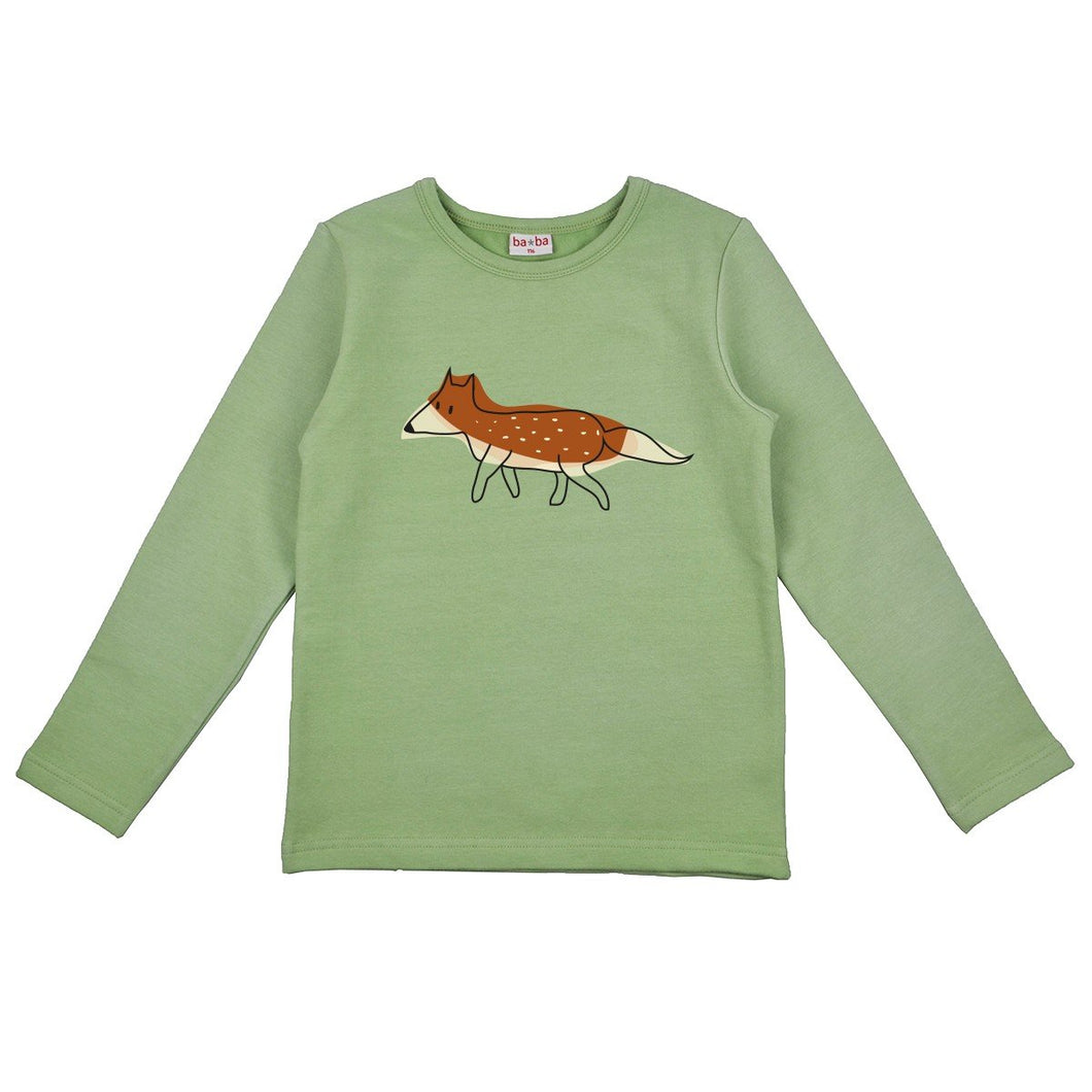 Baba Babywear Langarm Shirt Fuchs grün