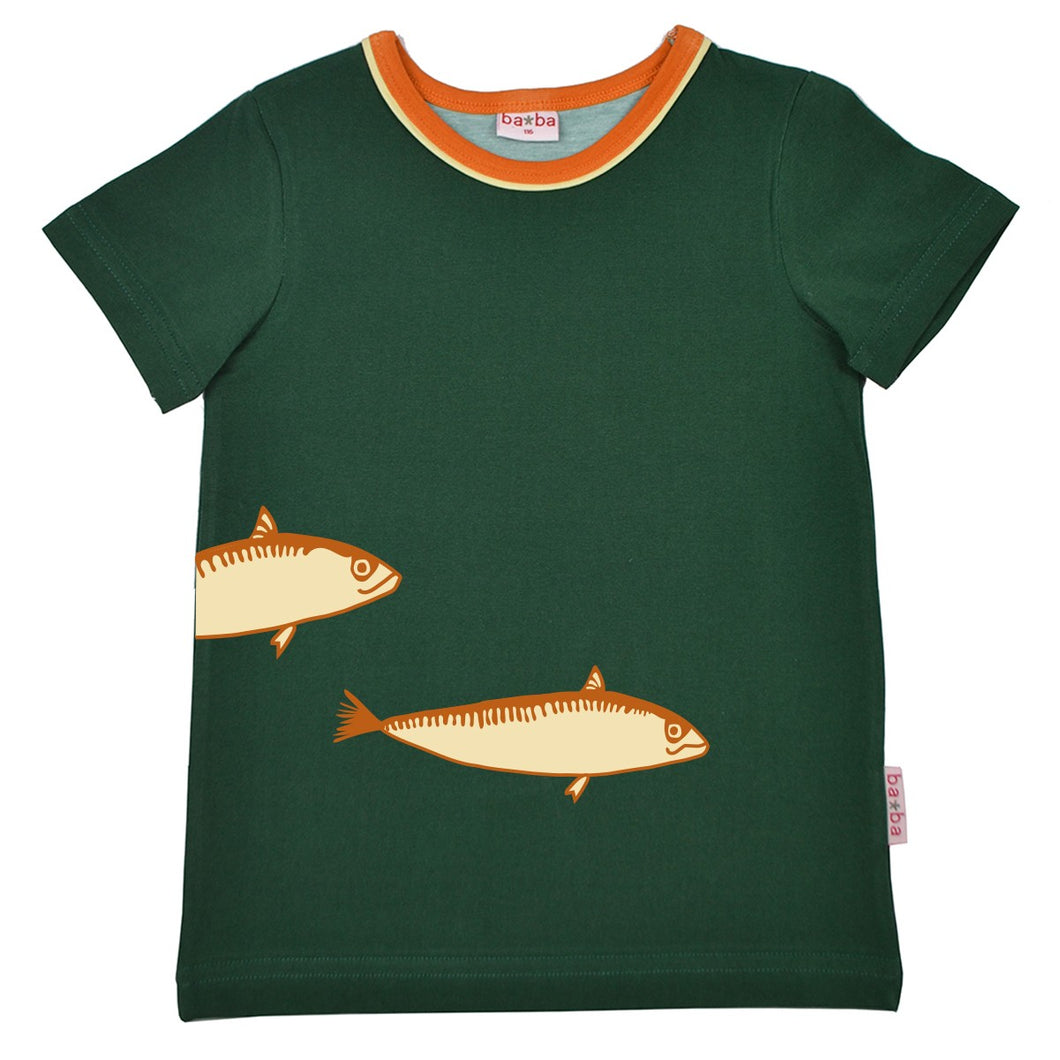 T-Shirt von ba*ba Kidswear Fisch  Evergreen