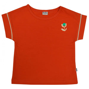 T-Shirt mit Flowerprint in rot von baba Kidswear