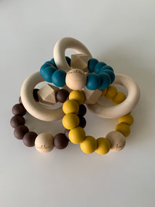 Hexa Baby Teether, Toffee, Cool Vintage Collection von leo et lea Beissring